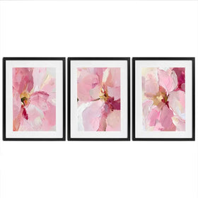 Pink Floral Framed Art Print Trio Pink Floral Framed Art Print Trio wall art product IAmHomeStudio