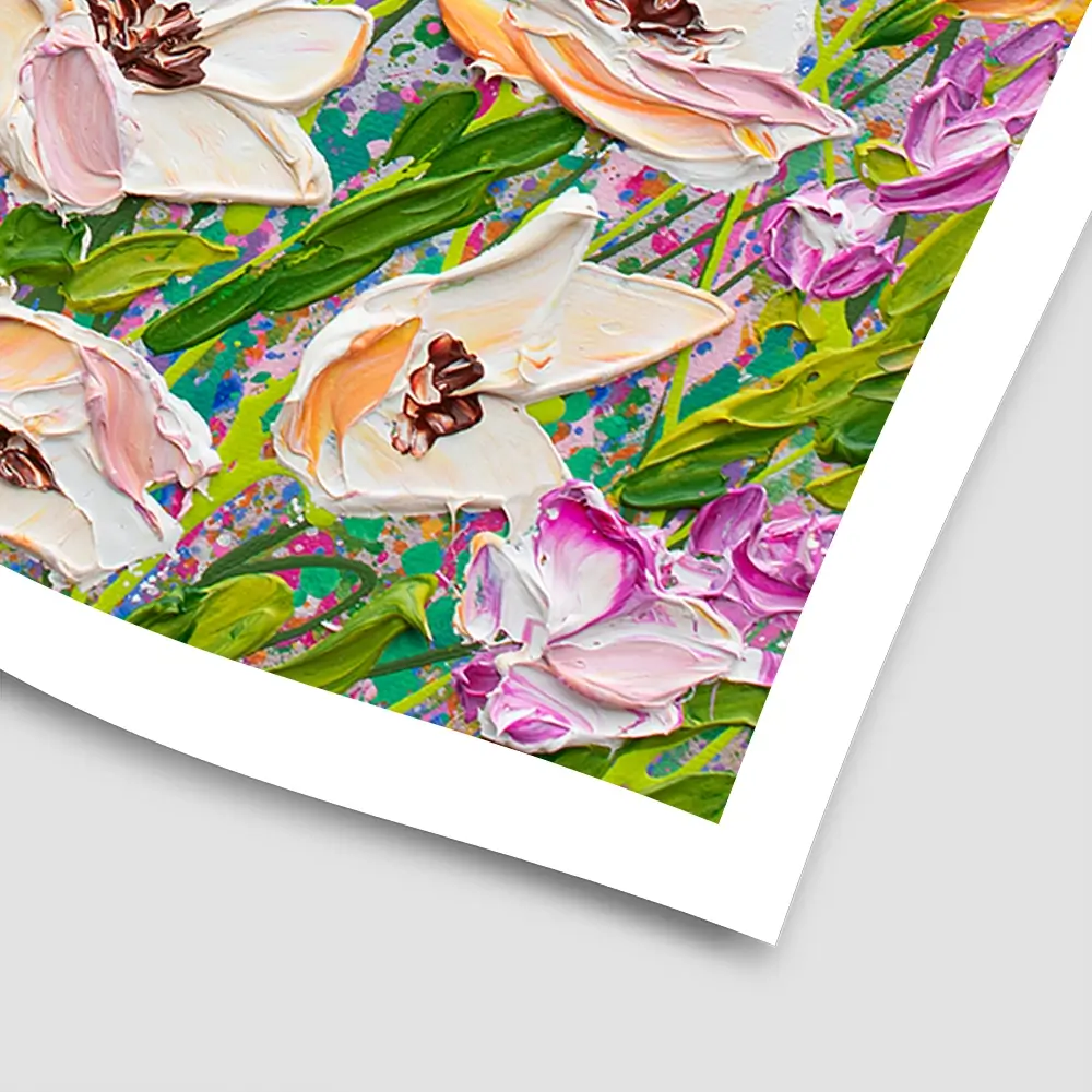 Pink Florals Square Art Print Pink Florals Square Art Print wall art product Olga Tkachyk