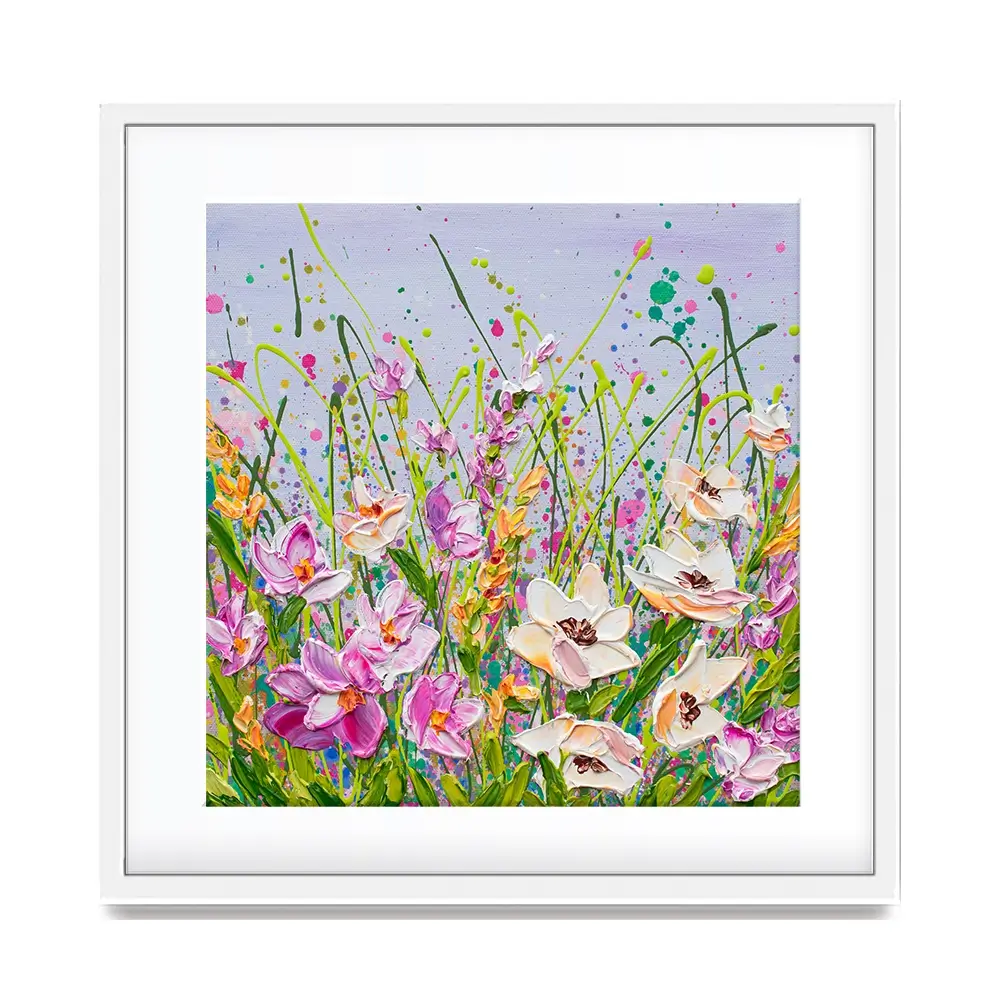 Pink Florals Square Framed Art Print Pink Florals Square Framed Art Print wall art product Olga Tkachyk