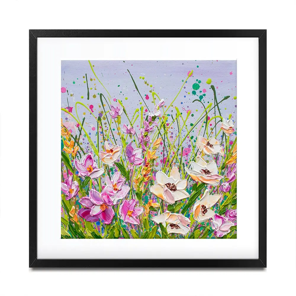Pink Florals Square Framed Art Print Pink Florals Square Framed Art Print wall art product Olga Tkachyk