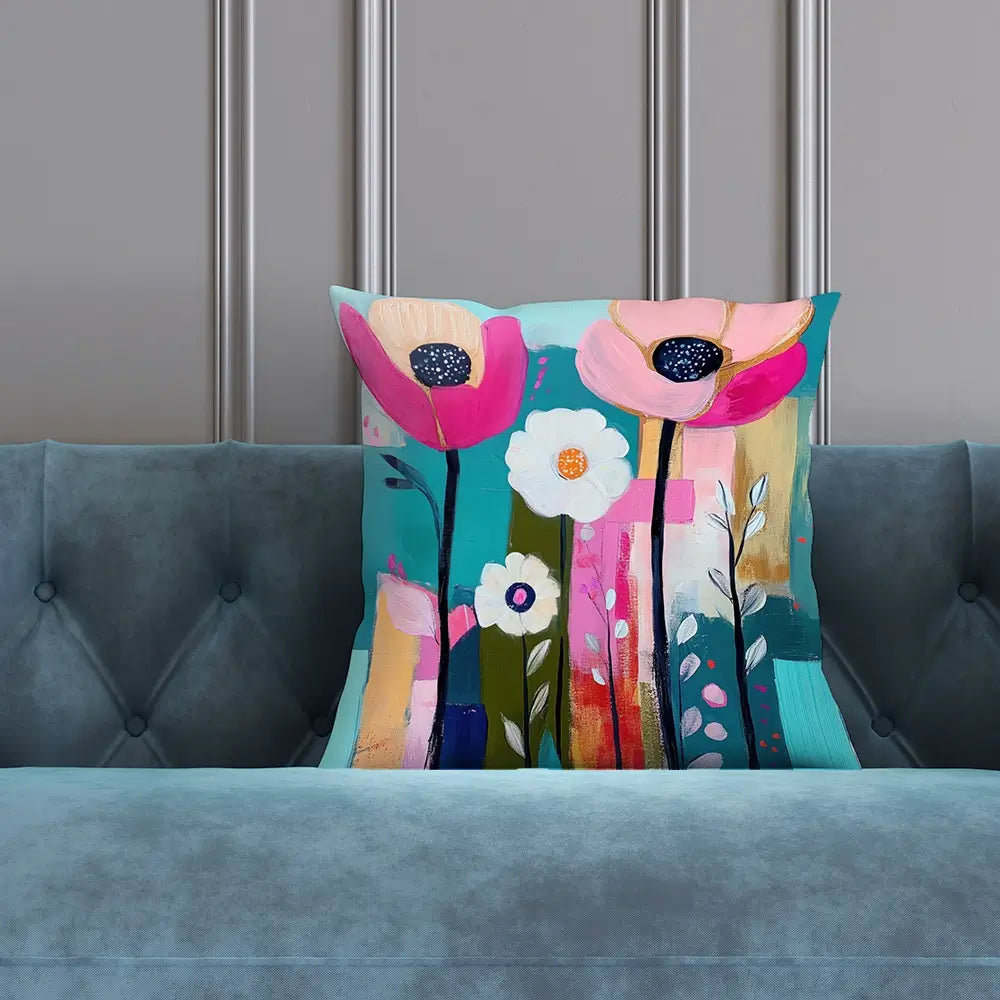 Pink Flower Pop 2 Cushion Pink Flower Pop 2 Cushion wall art product Tanya Ocean