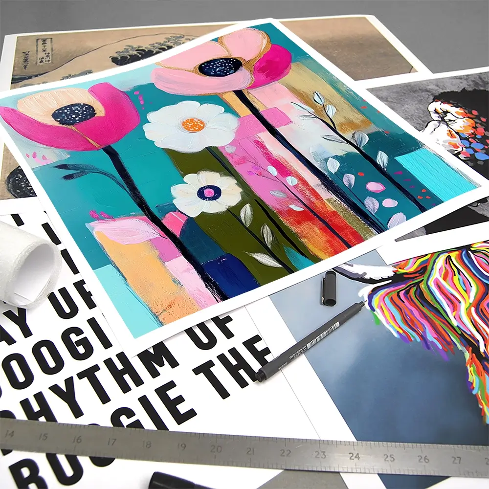 Pink Flower Pop 2 Square Art Print Pink Flower Pop 2 Square Art Print wall art product Tanya Ocean