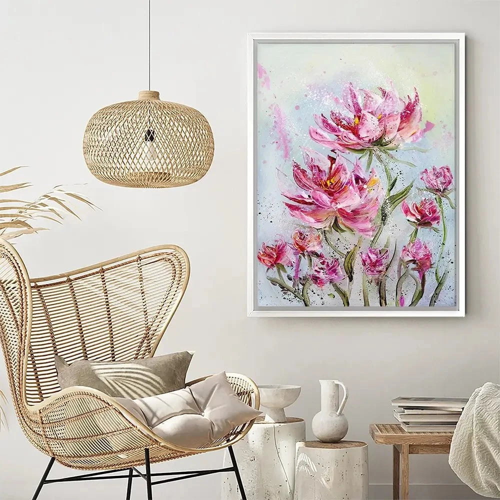 Pink Flower Splash Canvas Print Pink Flower Splash Canvas Print wall art product Valenty / Shutterstock