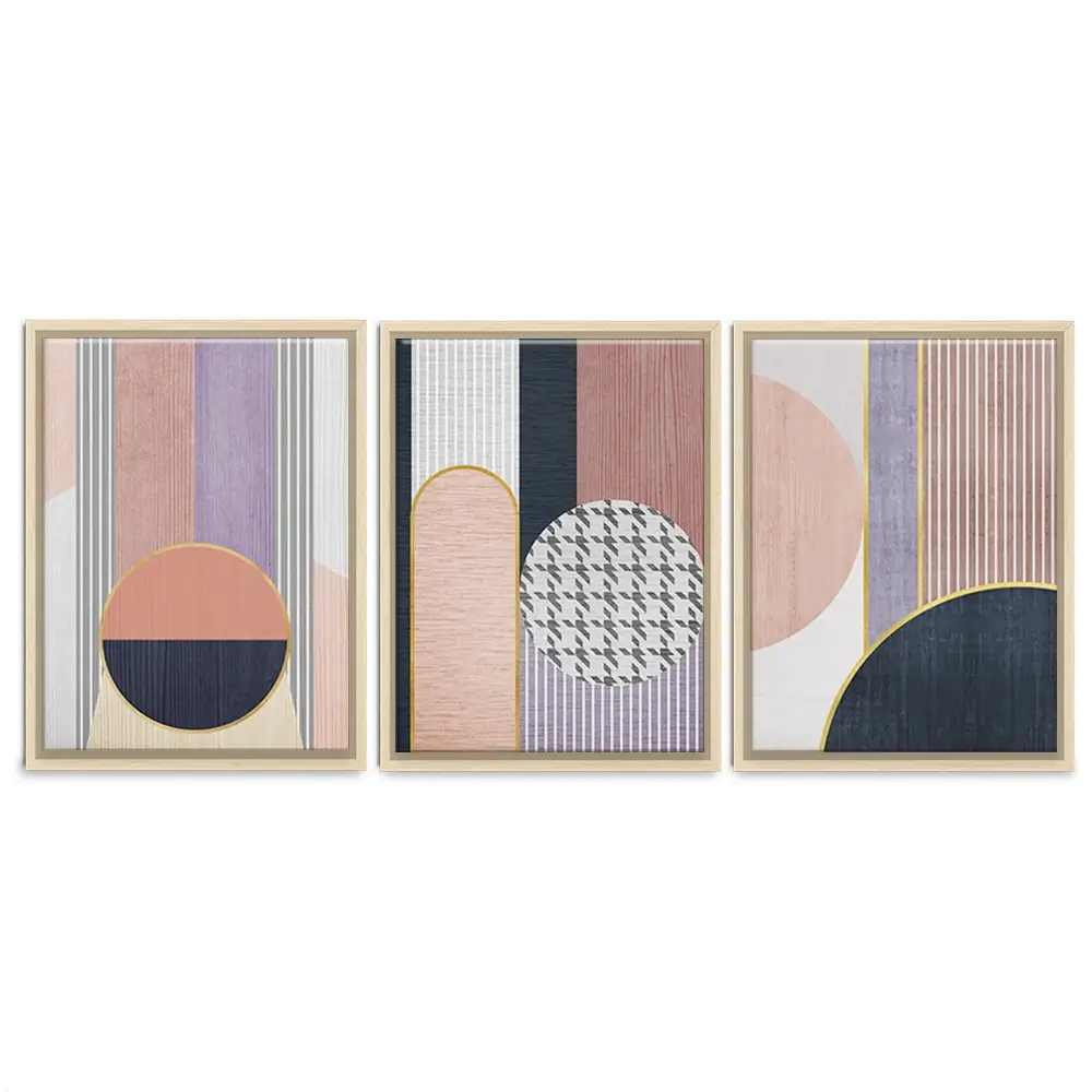 Pink Geometric Harmony Trio Canvas Print Pink Geometric Harmony Trio Canvas Print wall art product Treechild