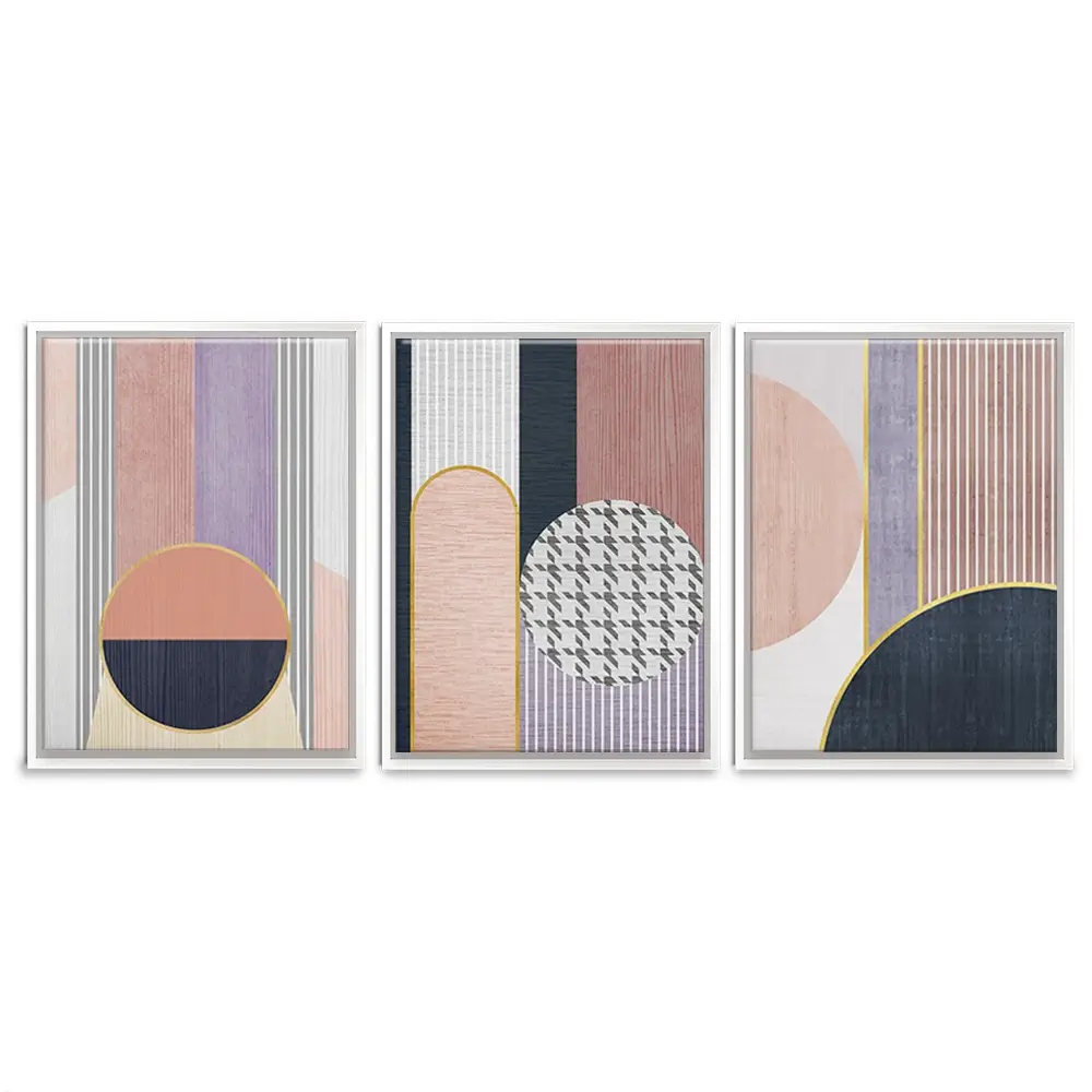 Pink Geometric Harmony Trio Canvas Print Pink Geometric Harmony Trio Canvas Print wall art product Treechild