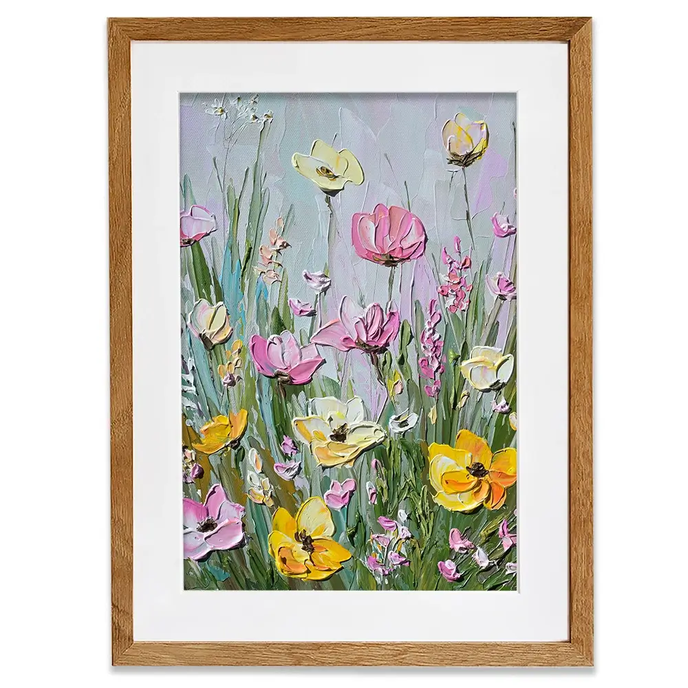 Pink Haze Florals Framed Art Print Pink Haze Florals Framed Art Print wall art product Olga Tkachyk