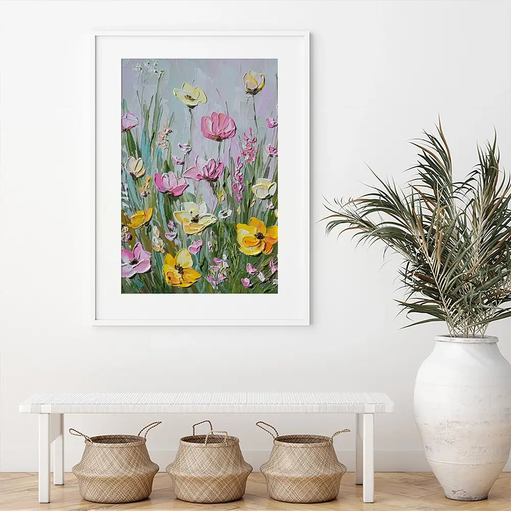 Pink Haze Florals Framed Art Print Pink Haze Florals Framed Art Print wall art product Olga Tkachyk