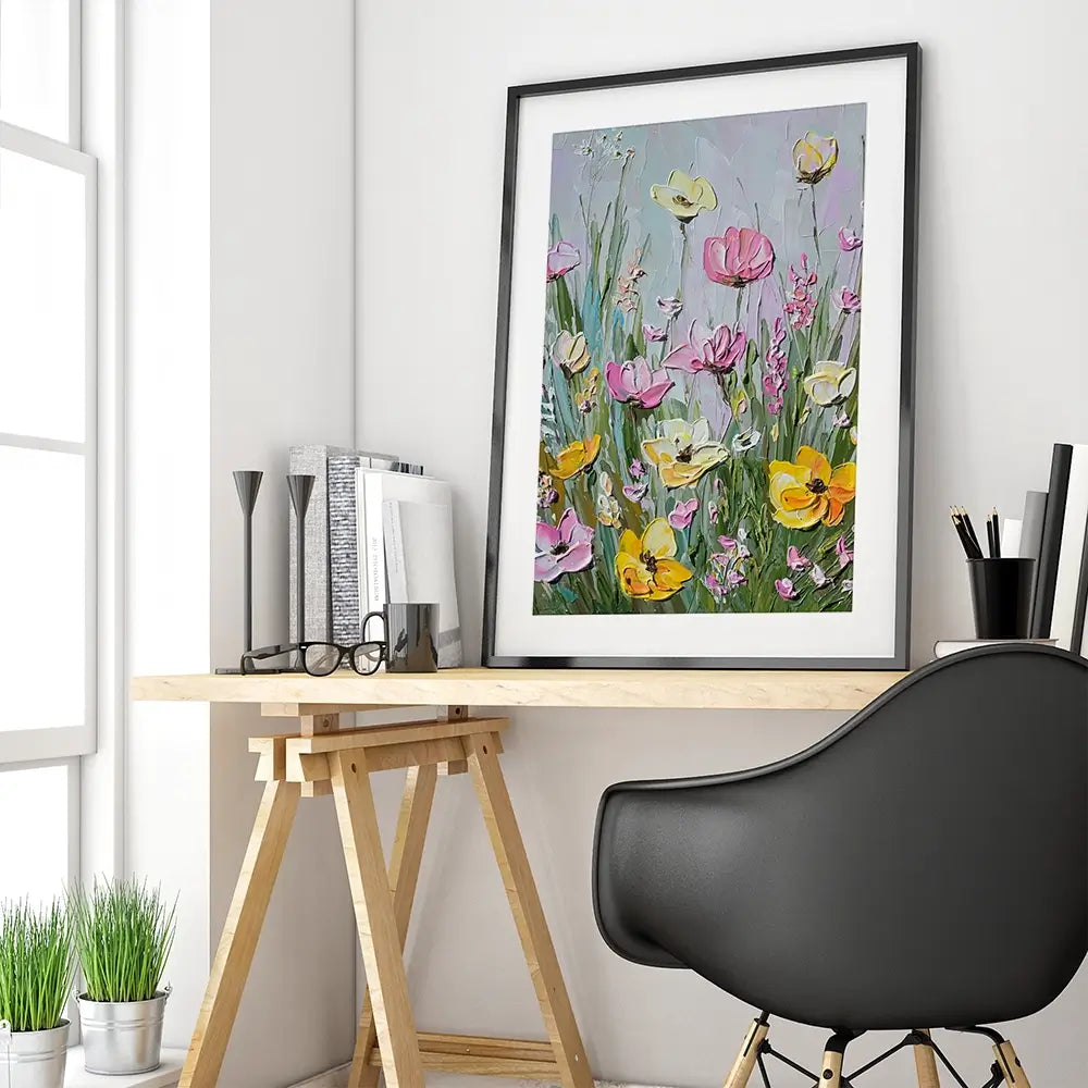 Pink Haze Florals Framed Art Print Pink Haze Florals Framed Art Print wall art product Olga Tkachyk