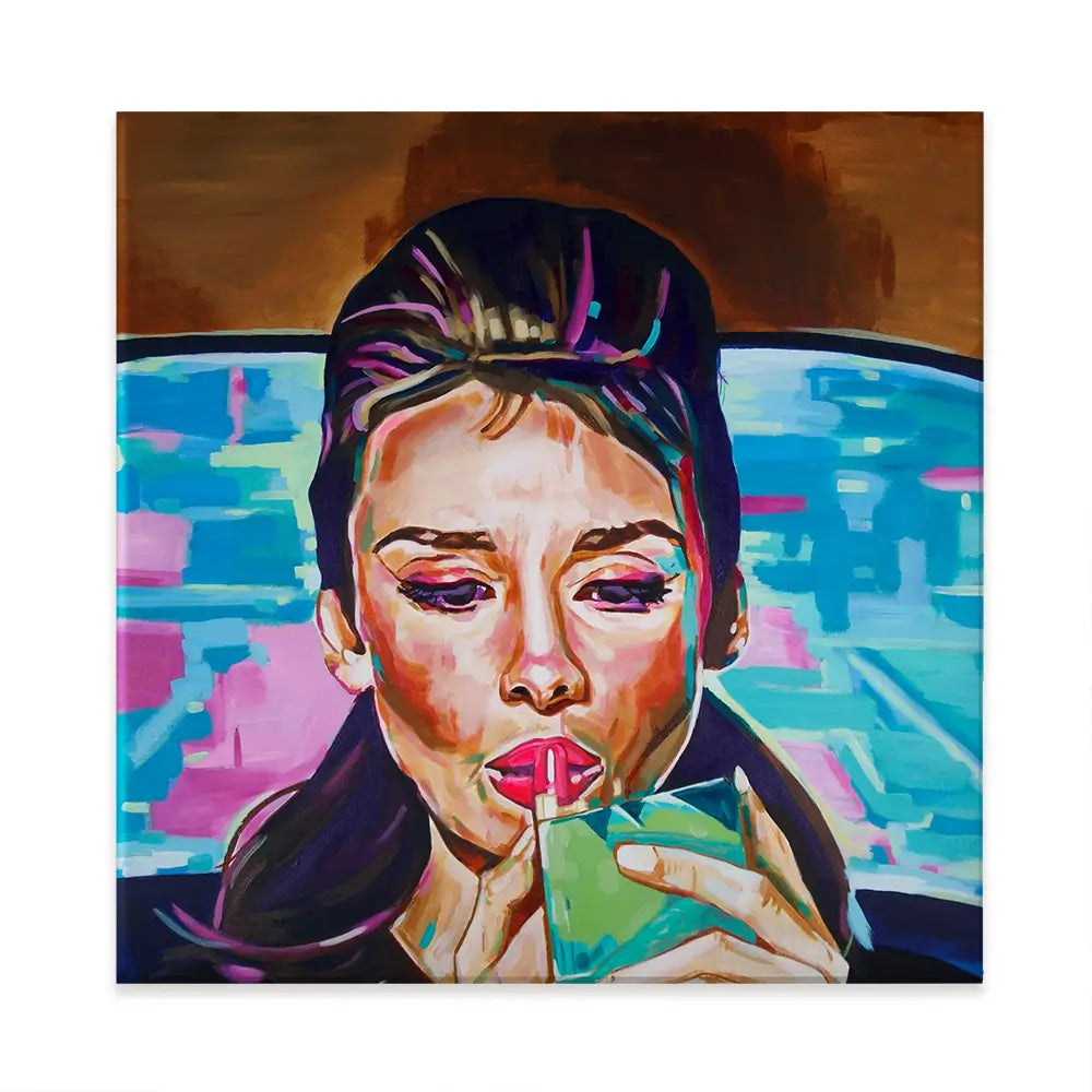 Pink In The Afternoon Square Canvas Print Pink In The Afternoon Square Canvas Print wall art product Juliet Stockton