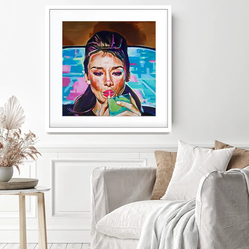 Pink In The Afternoon Square Framed Art Print Pink In The Afternoon Square Framed Art Print wall art product Juliet Stockton