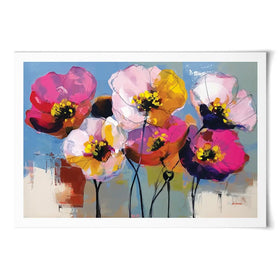 Pink Joyful Flowers Art Print Pink Joyful Flowers Art Print wall art product Leon Devenice