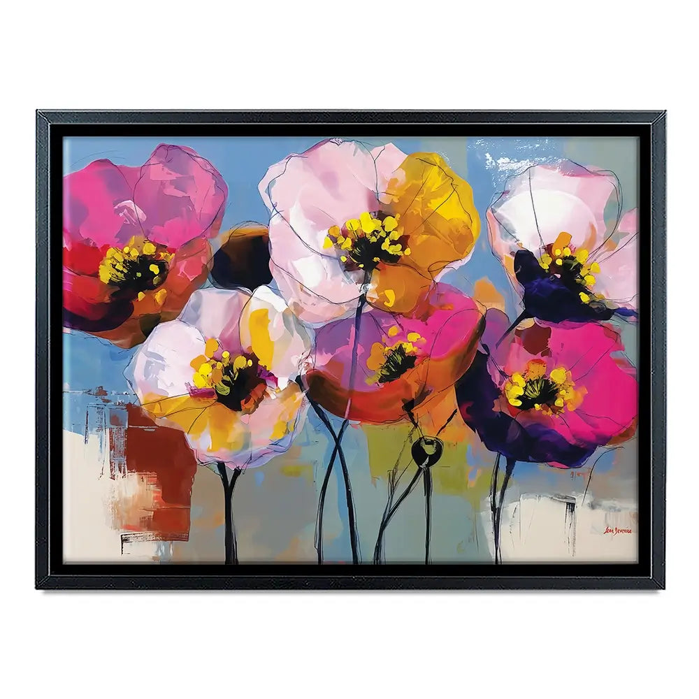 Pink Joyful Flowers Canvas Print Pink Joyful Flowers Canvas Print wall art product Leon Devenice