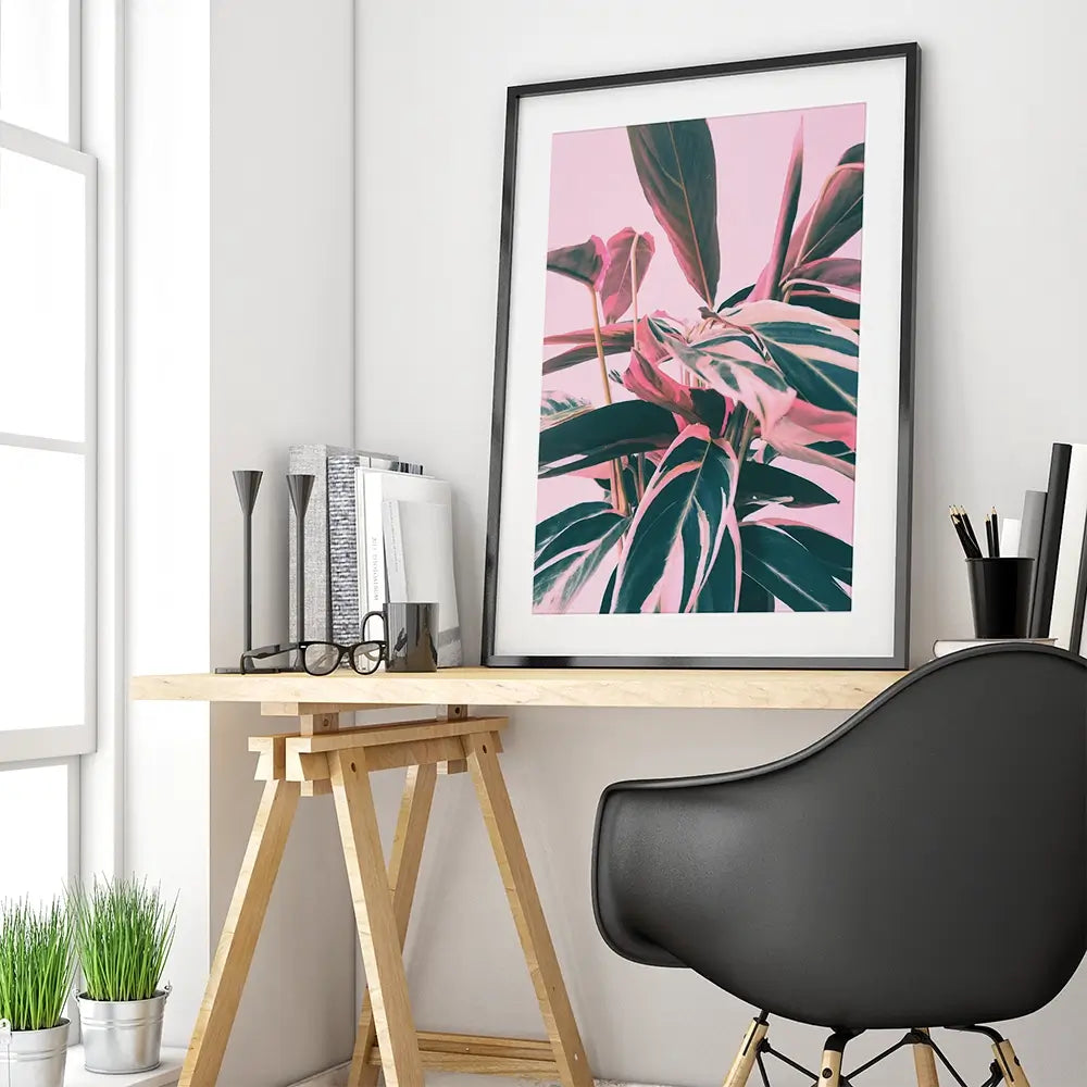 Pink Kalathea Framed Art Print Pink Kalathea Framed Art Print wall art product Emanuela Carratoni - Independent