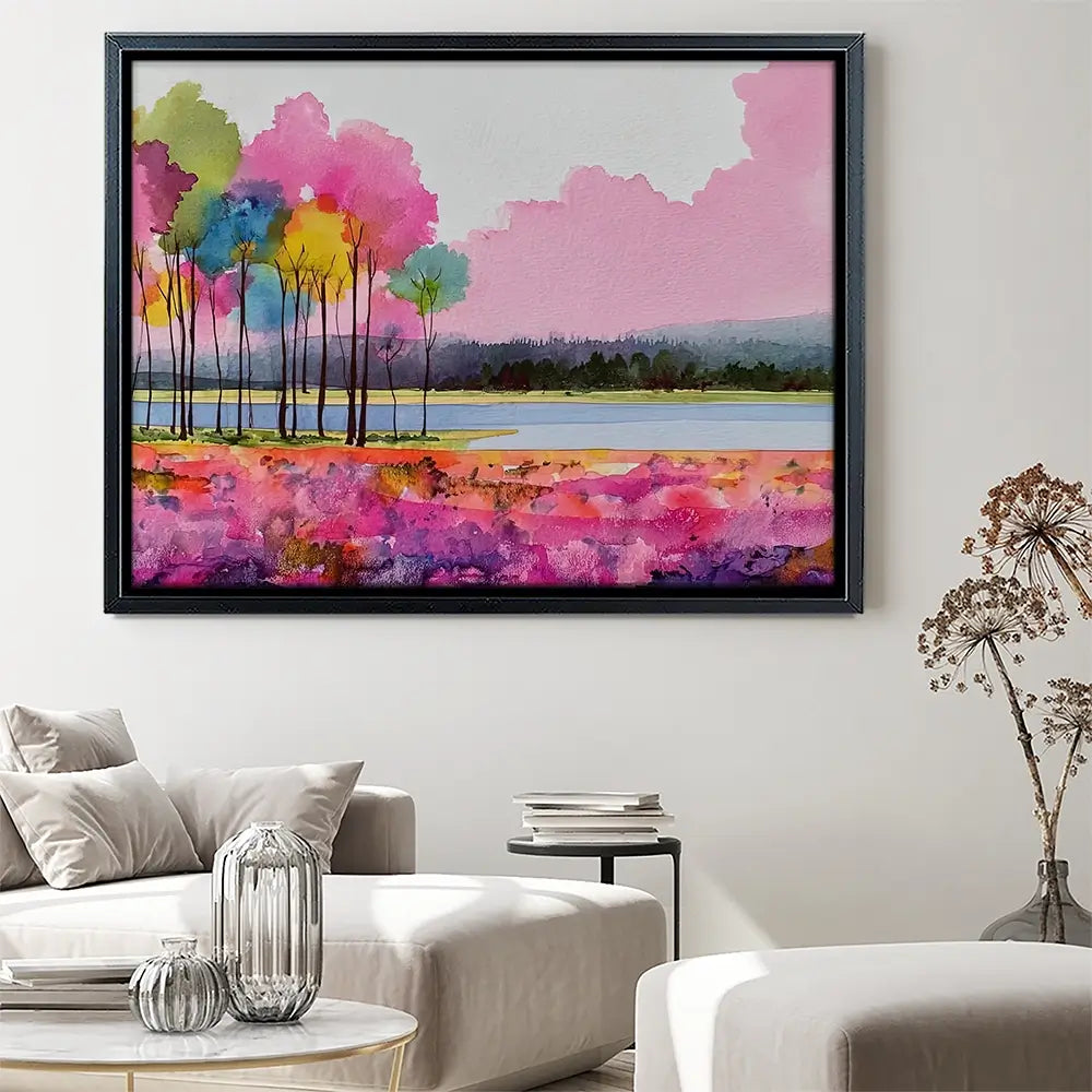 Pink Lake View Canvas Print Pink Lake View Canvas Print wall art product David Alexander Elder
