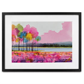 Pink Lake View Framed Art Print Pink Lake View Framed Art Print wall art product David Alexander Elder
