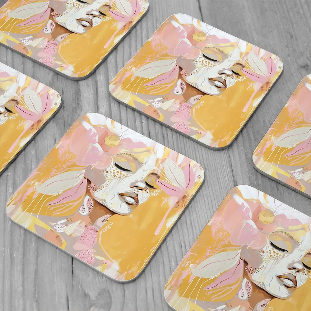 Pink Lemonade Coaster Set Pink Lemonade Coaster Set wall art product Bella Eve