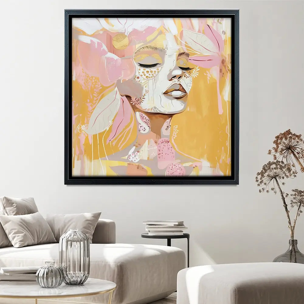 Pink Lemonade Square Canvas Print Pink Lemonade Square Canvas Print wall art product Bella Eve