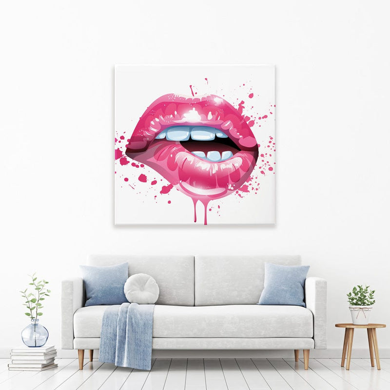 Pink Lips Square Canvas Print wall art product KenoKickit / Shutterstock