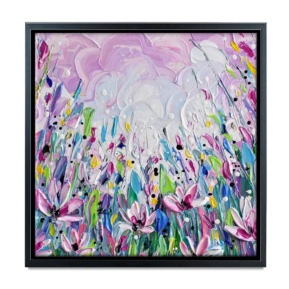 Pink Meadow 2 Square Canvas Print Pink Meadow 2 Square Canvas Print wall art product Olga Tkachyk