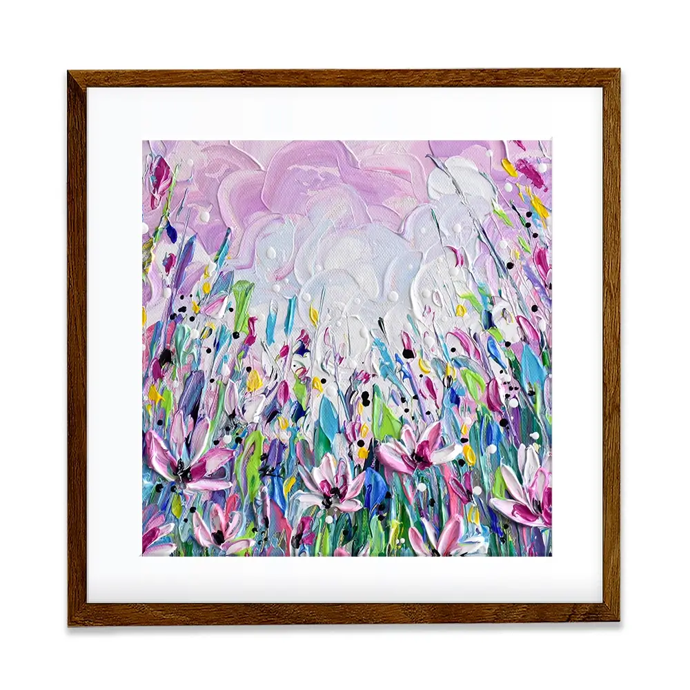 Pink Meadow 2 Square Framed Art Print Pink Meadow 2 Square Framed Art Print wall art product Olga Tkachyk
