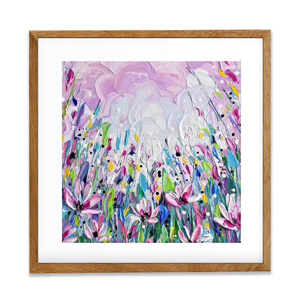 Pink Meadow 2 Square Framed Art Print Pink Meadow 2 Square Framed Art Print wall art product Olga Tkachyk