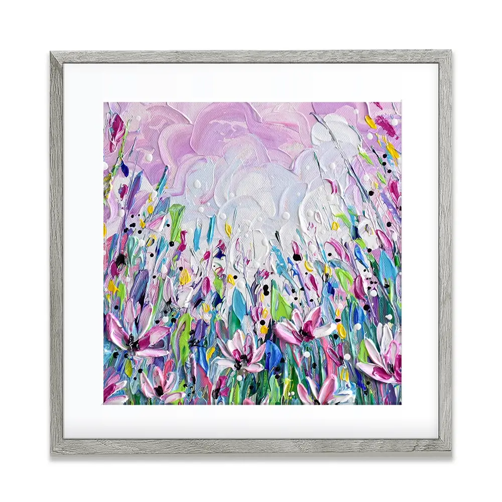 Pink Meadow 2 Square Framed Art Print Pink Meadow 2 Square Framed Art Print wall art product Olga Tkachyk