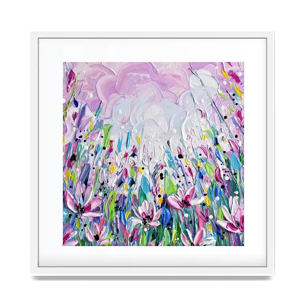 Pink Meadow 2 Square Framed Art Print Pink Meadow 2 Square Framed Art Print wall art product Olga Tkachyk
