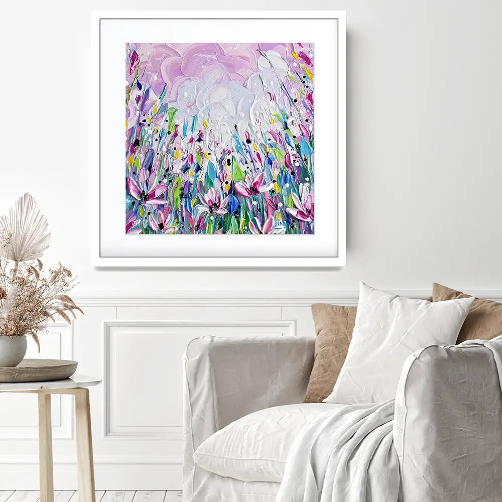Pink Meadow 2 Square Framed Art Print Pink Meadow 2 Square Framed Art Print wall art product Olga Tkachyk