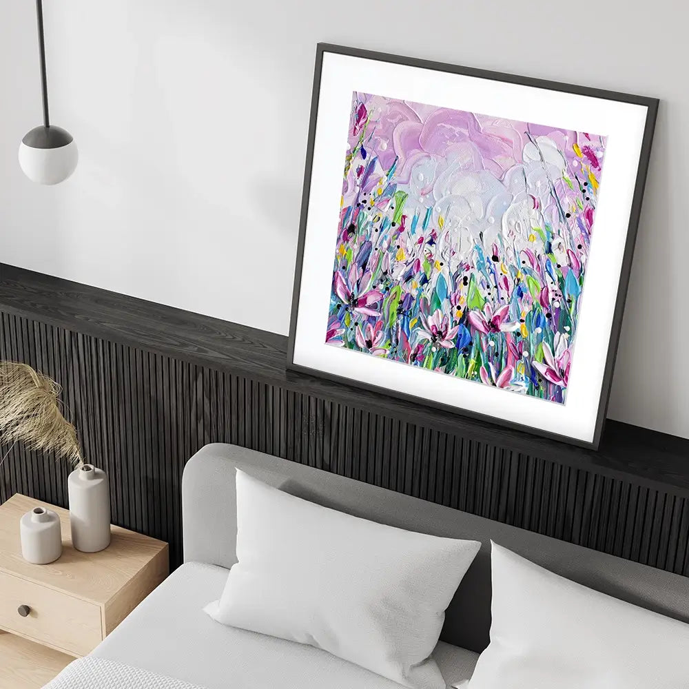 Pink Meadow 2 Square Framed Art Print Pink Meadow 2 Square Framed Art Print wall art product Olga Tkachyk