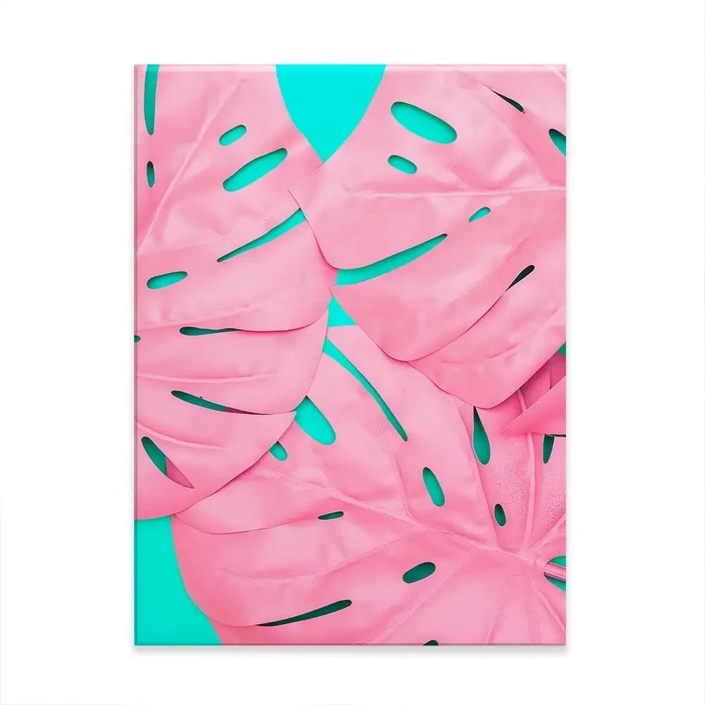 Pink Monstera Canvas Print Pink Monstera Canvas Print wall art product Art Print Shop
