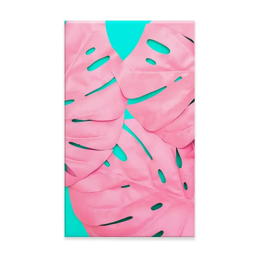 Pink Monstera Canvas Print Pink Monstera Canvas Print wall art product Art Print Shop
