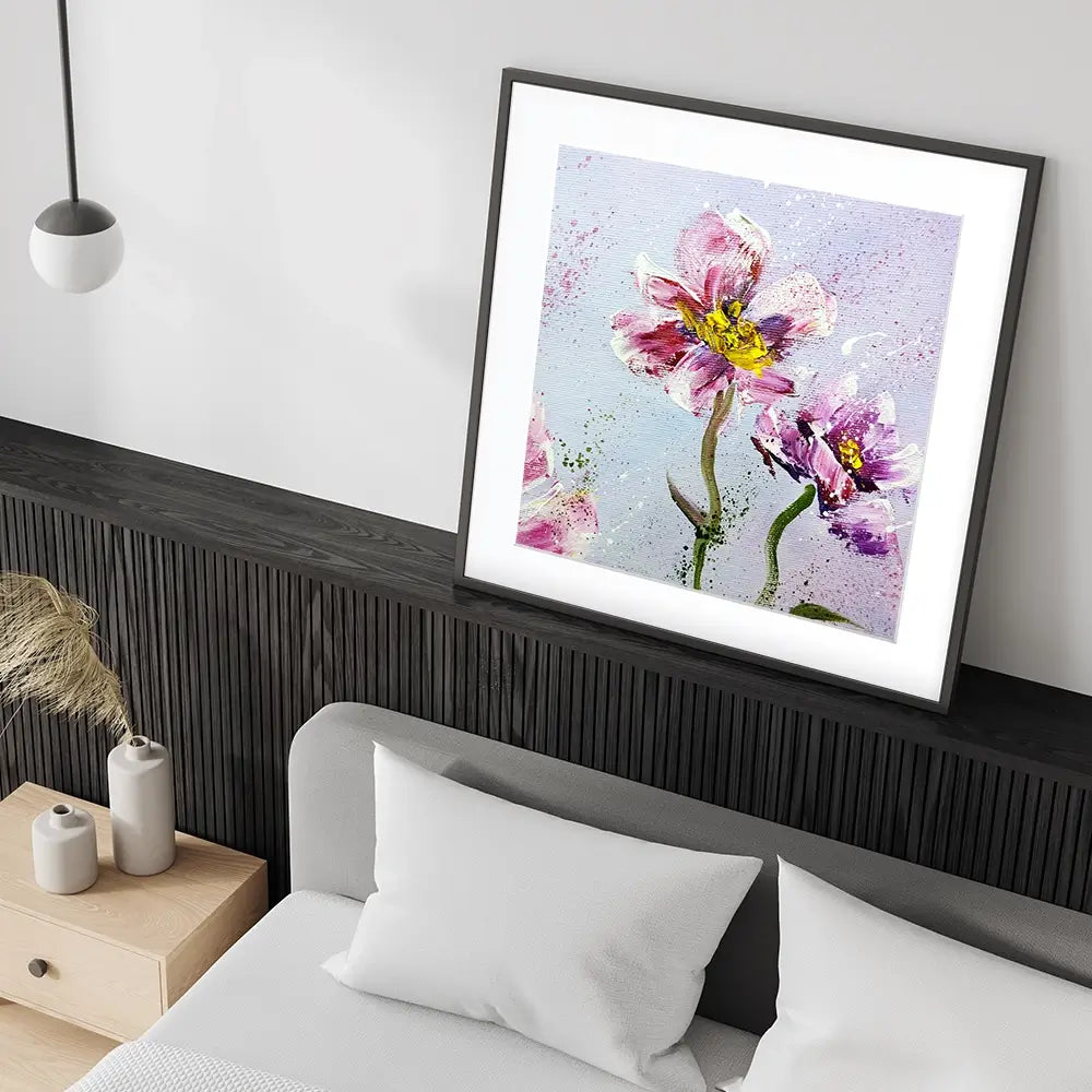 Pink Peonies Square Framed Art Print Pink Peonies Square Framed Art Print wall art product Art Print Shop