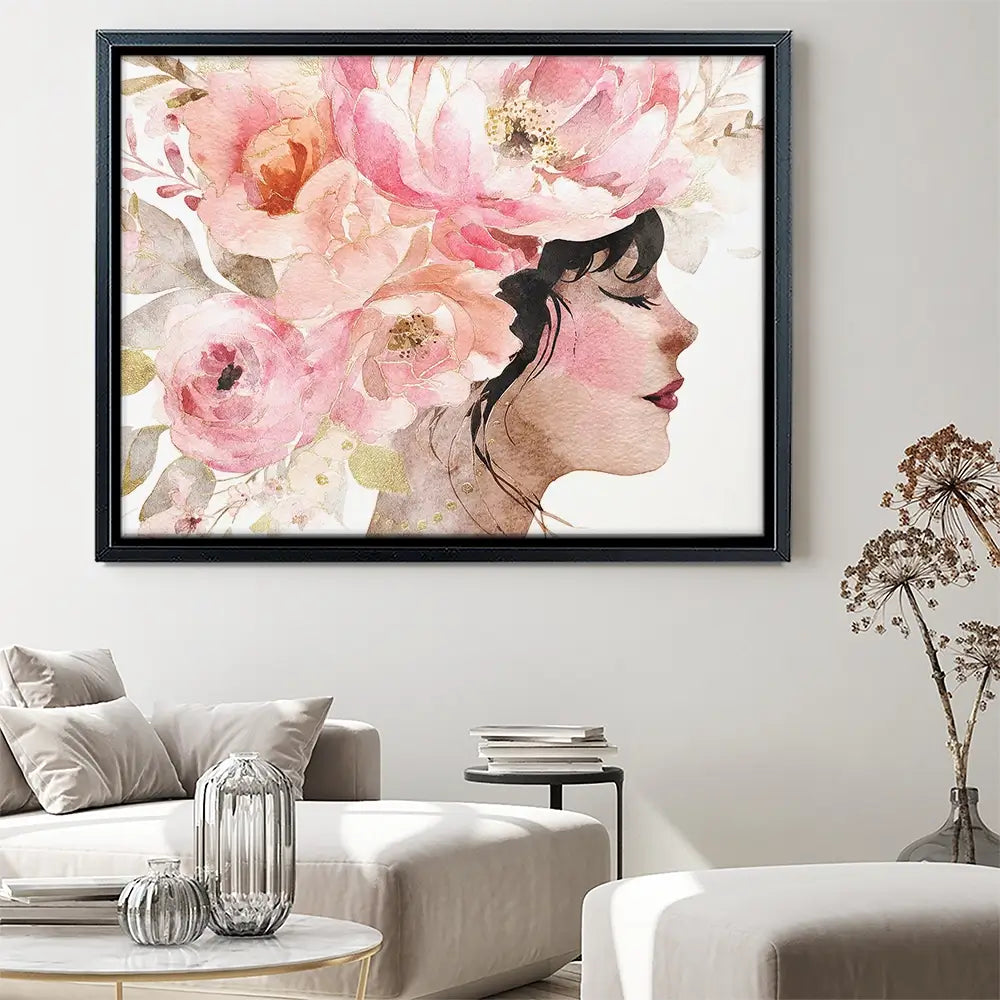 Pink Peony Muse Canvas Print Pink Peony Muse Canvas Print wall art product Svetlana Aleynikova