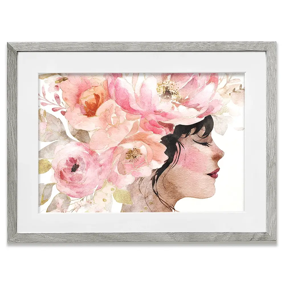 Pink Peony Muse Framed Art Print Pink Peony Muse Framed Art Print wall art product Svetlana Aleynikova