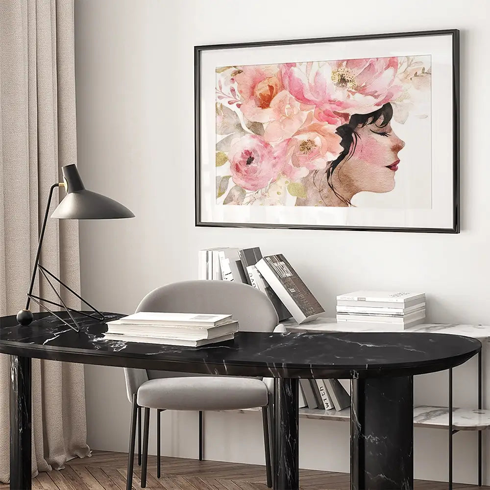 Pink Peony Muse Framed Art Print Pink Peony Muse Framed Art Print wall art product Svetlana Aleynikova