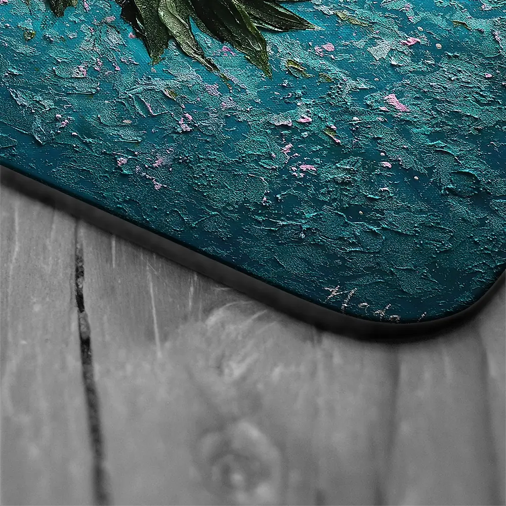 Pink Peony On Blue Coaster Set Pink Peony On Blue Coaster Set wall art product Nada Khatib