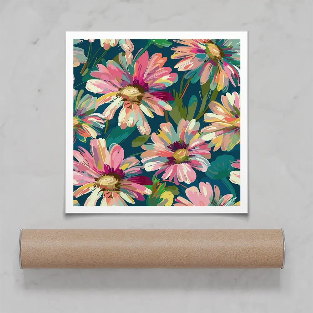 Pink Petals Square Art Print Pink Petals Square Art Print wall art product Art Print Shop
