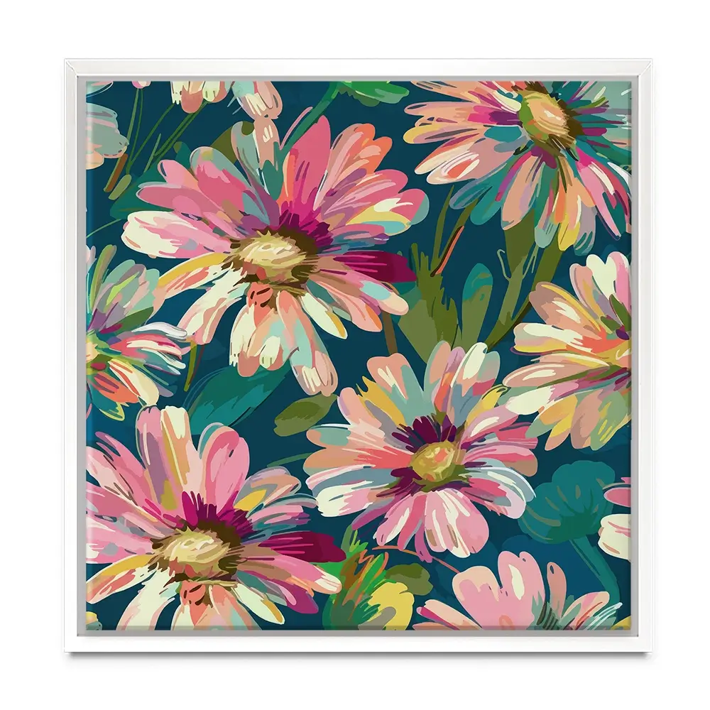 Pink Petals Square Canvas Print Pink Petals Square Canvas Print wall art product Art Print Shop