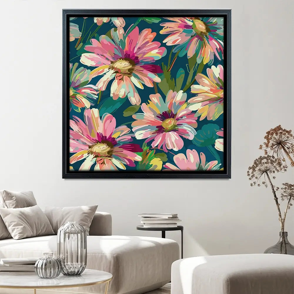 Pink Petals Square Canvas Print Pink Petals Square Canvas Print wall art product Art Print Shop