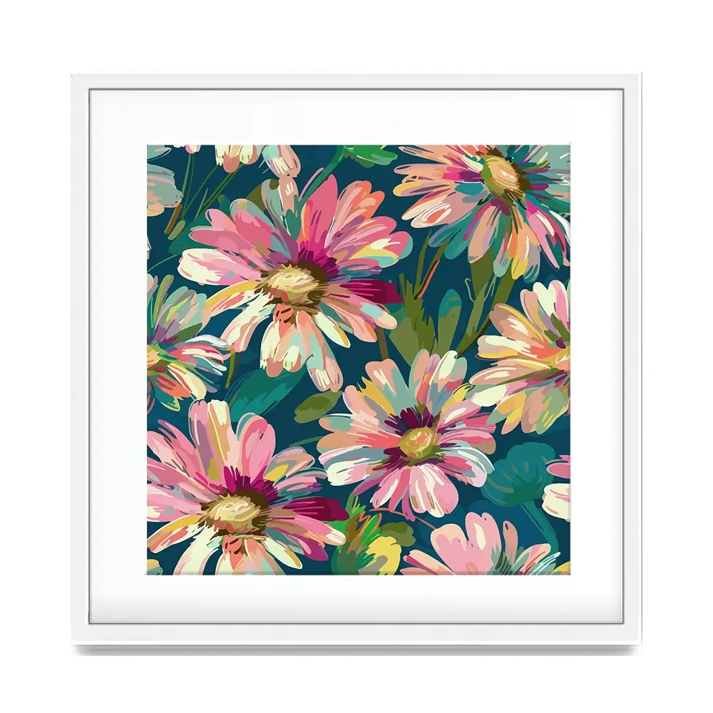 Pink Petals Square Framed Art Print Pink Petals Square Framed Art Print wall art product Art Print Shop