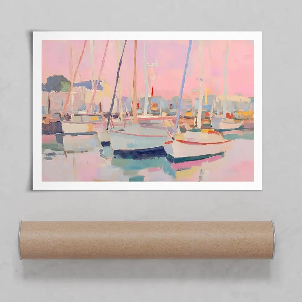 Pink Sailboat Art Print Pink Sailboat Art Print wall art product NiniArt - Independent