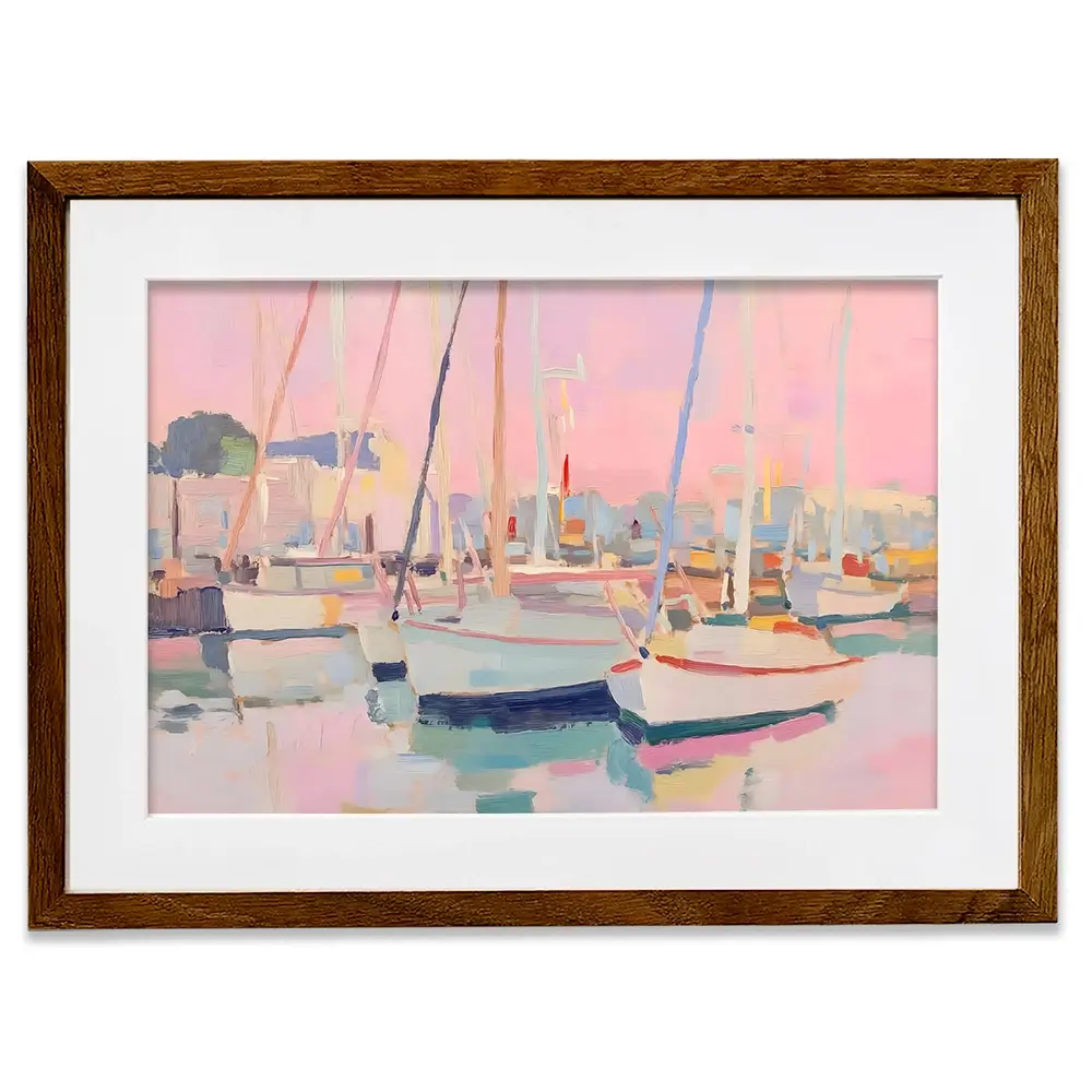 Pink Sailboat Framed Art Print Pink Sailboat Framed Art Print wall art product NiniArt - Independent