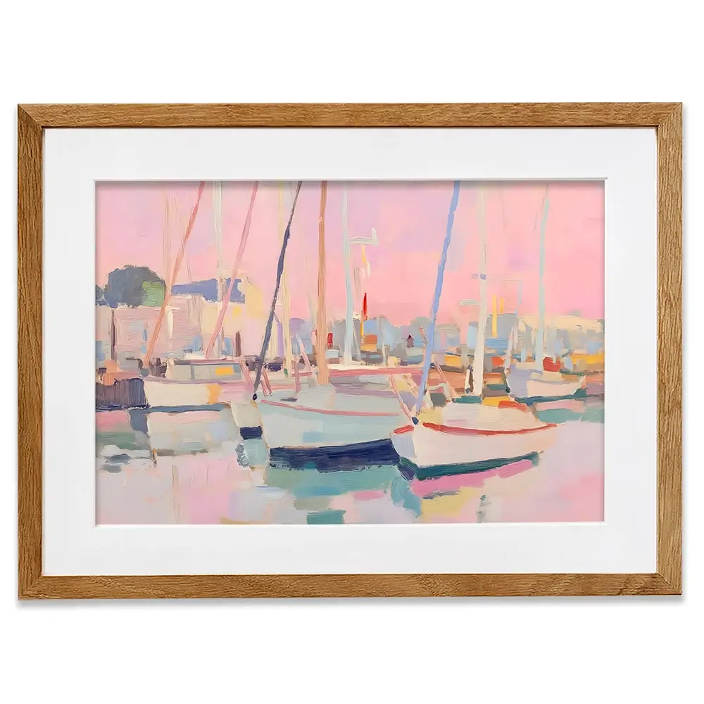 Pink Sailboat Framed Art Print Pink Sailboat Framed Art Print wall art product NiniArt - Independent