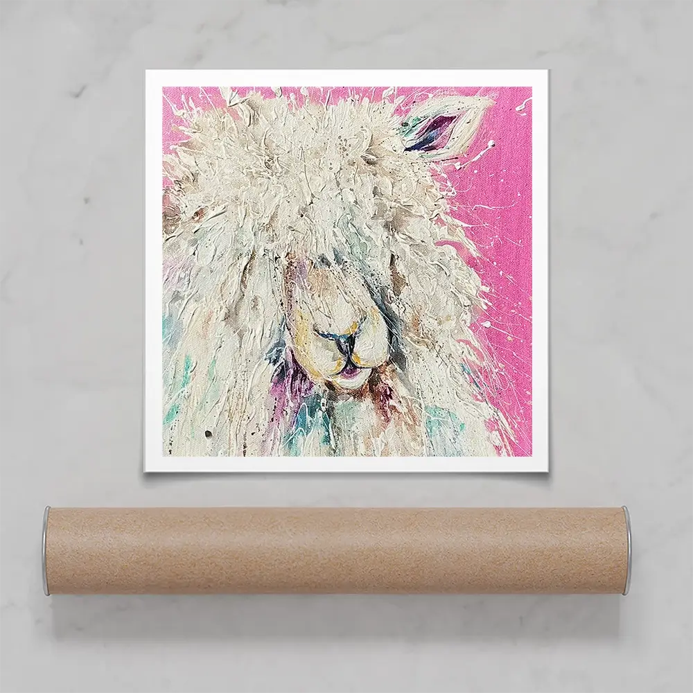 Pink Sheep Square Art Print Pink Sheep Square Art Print wall art product Nicola Jane Rowles