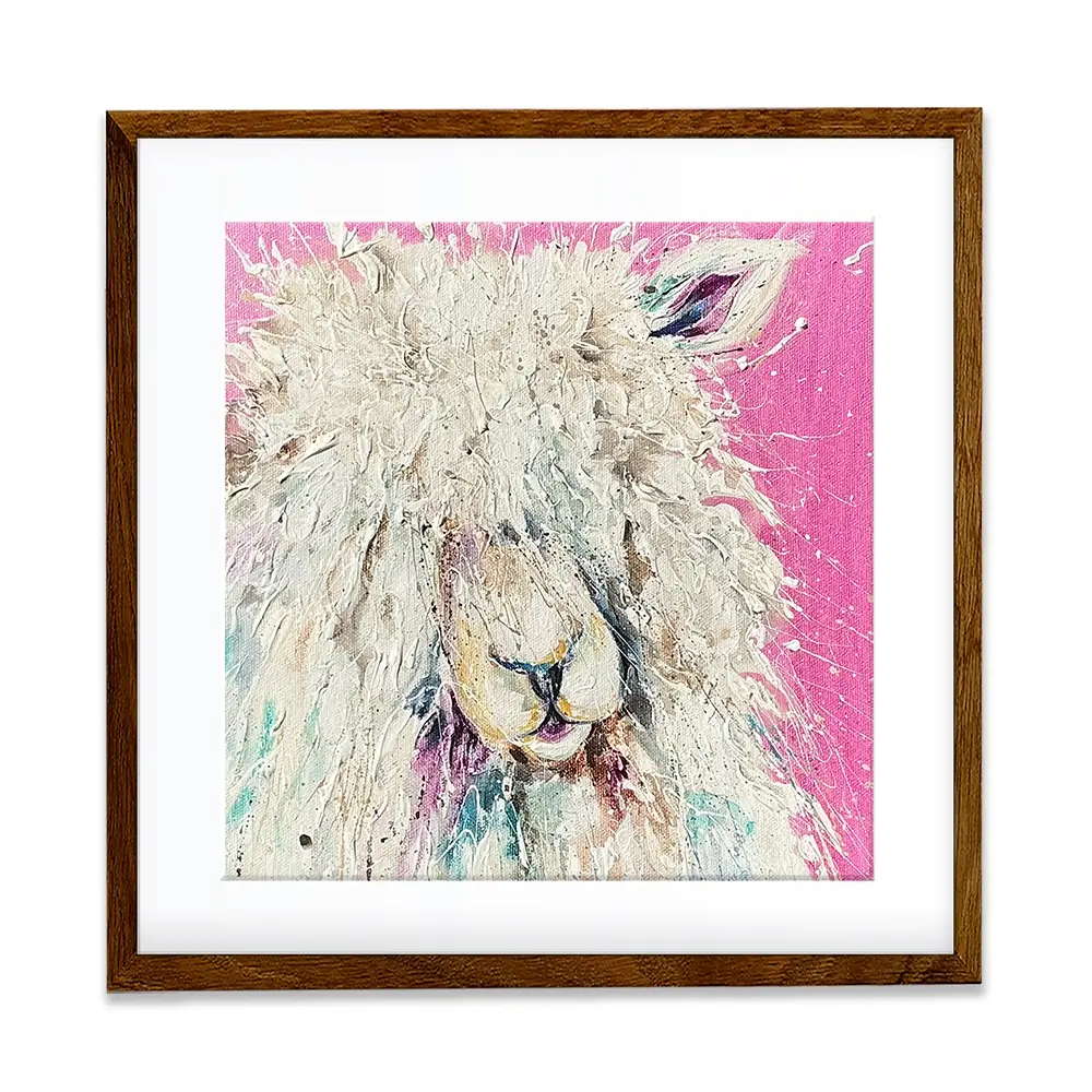 Pink Sheep Square Framed Art Print Pink Sheep Square Framed Art Print wall art product Nicola Jane Rowles