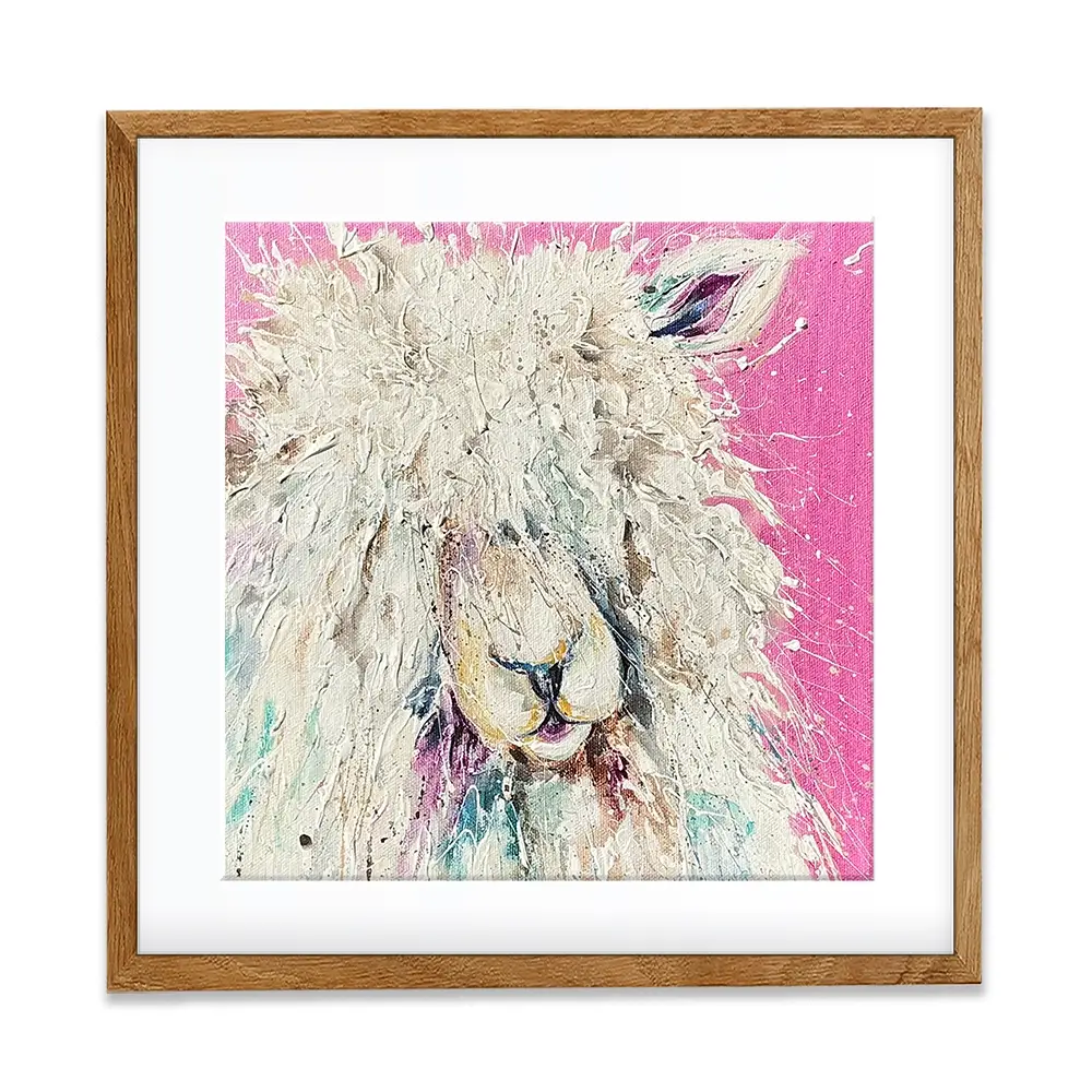 Pink Sheep Square Framed Art Print Pink Sheep Square Framed Art Print wall art product Nicola Jane Rowles