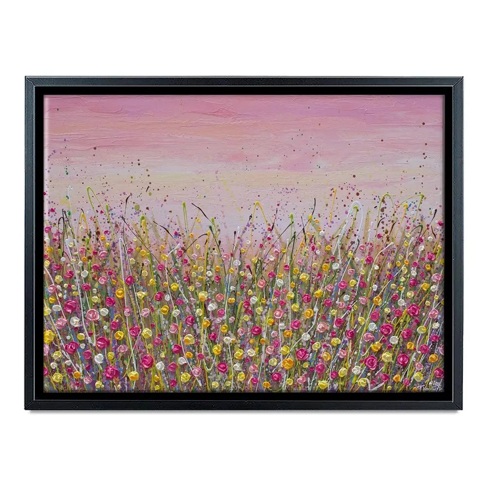Pink Sky Flower Field Canvas Print Pink Sky Flower Field Canvas Print wall art product Olga Tkachyk