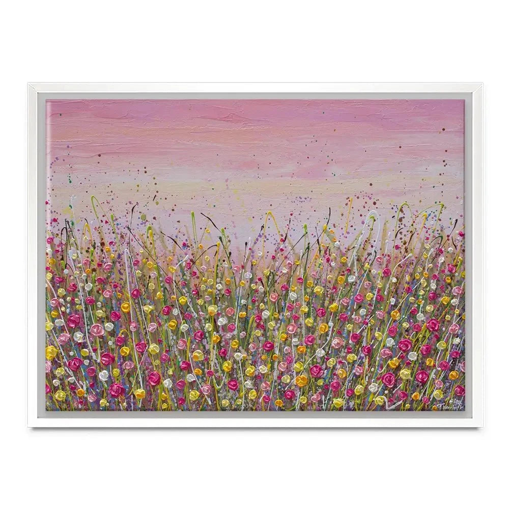 Pink Sky Flower Field Canvas Print Pink Sky Flower Field Canvas Print wall art product Olga Tkachyk