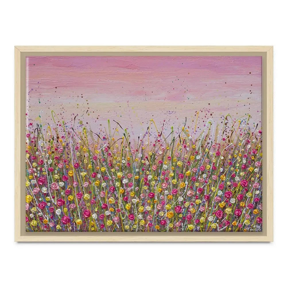 Pink Sky Flower Field Canvas Print Pink Sky Flower Field Canvas Print wall art product Olga Tkachyk