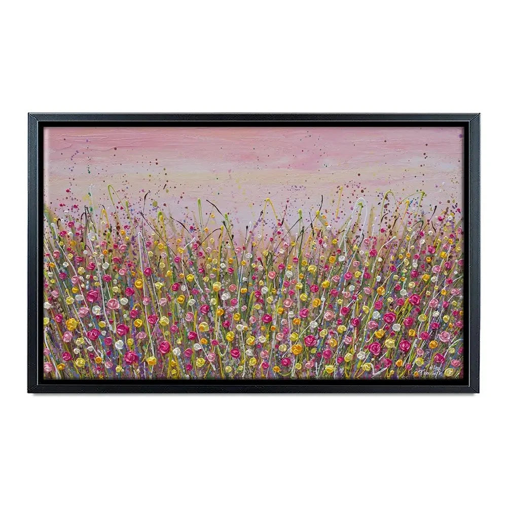 Pink Sky Flower Field Canvas Print Pink Sky Flower Field Canvas Print wall art product Olga Tkachyk